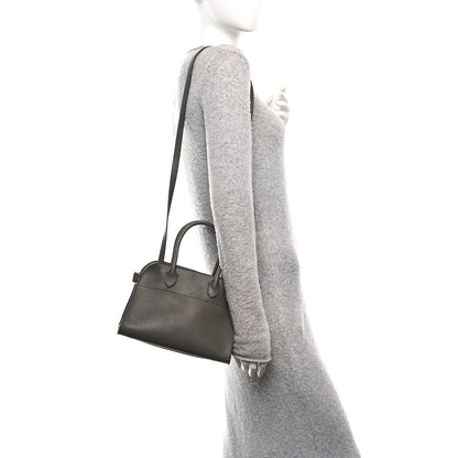 Polished Saddle Calfskin Soft Margaux 10 Bag Koala Grey