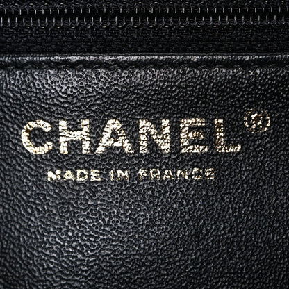 Caviar Quilted Flap Clutch Black