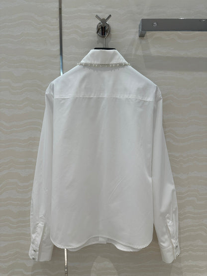 CC Pearl Edge Shirt White Cotton