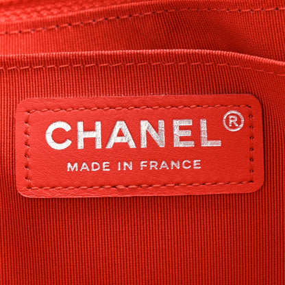 Silk Chain Printed Medium Single Flap Red