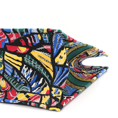 Canvas Embroidered Butterfly Book Tote Black Multicolor