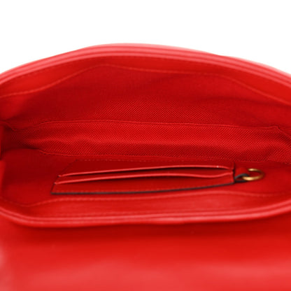 Calfskin Matelasse Double G Studs Mini Torchon GG Marmont Shoulder Bag Hibiscus Red