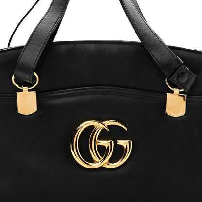 Vitello Palmellato Lux Large Arli Top Handle Bag Black