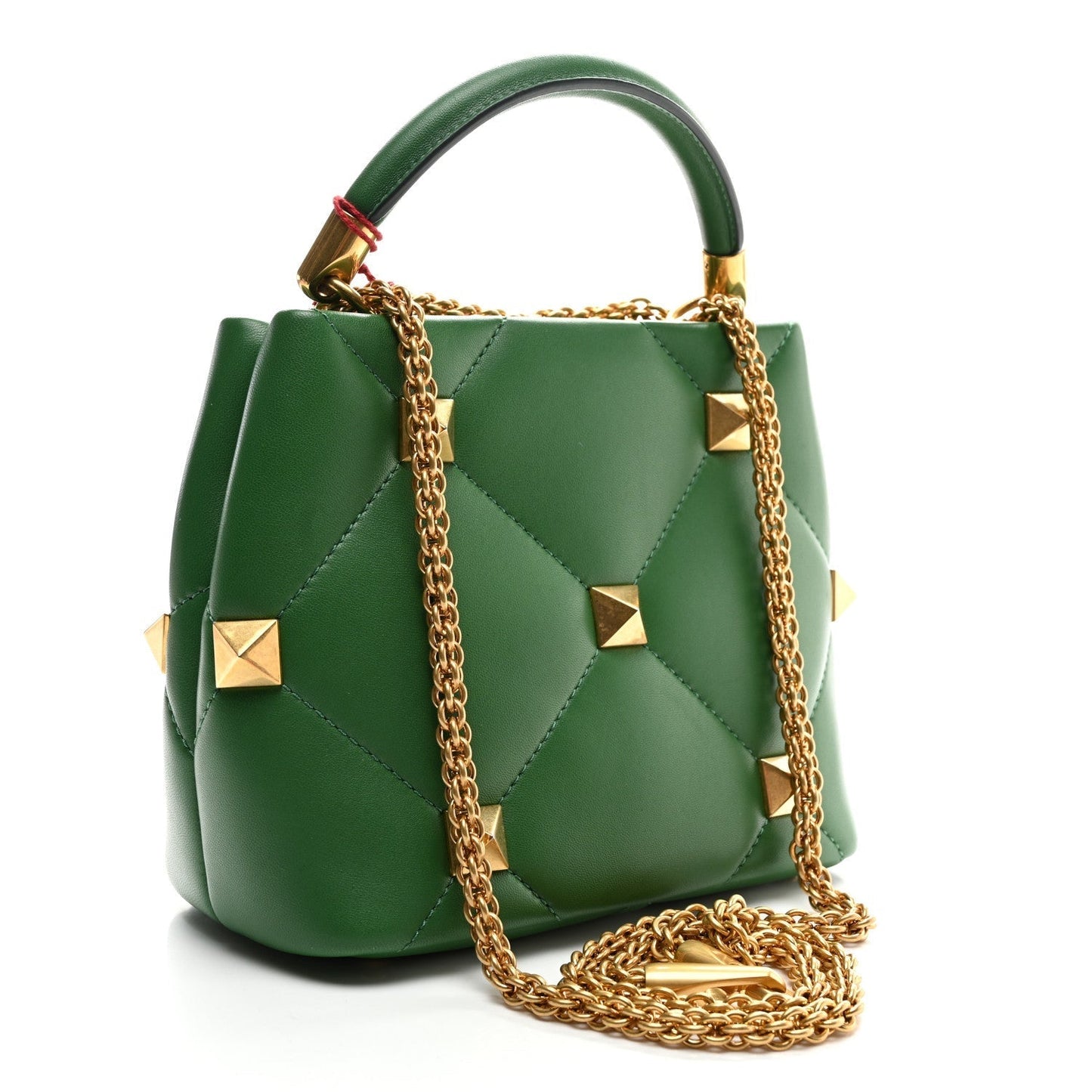 Nappa Small Roman Stud The Handle Bag Gea Green