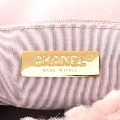 Shearling Sheepskin Medium Chanel 19 Flap Light Pink