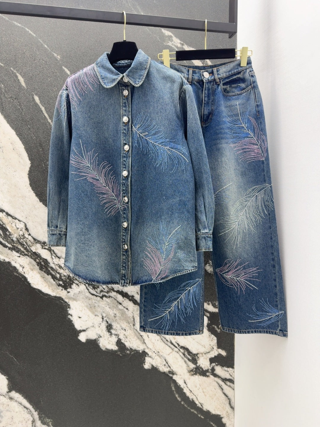 CC 25 Diamond Denim Set Blue Cotton