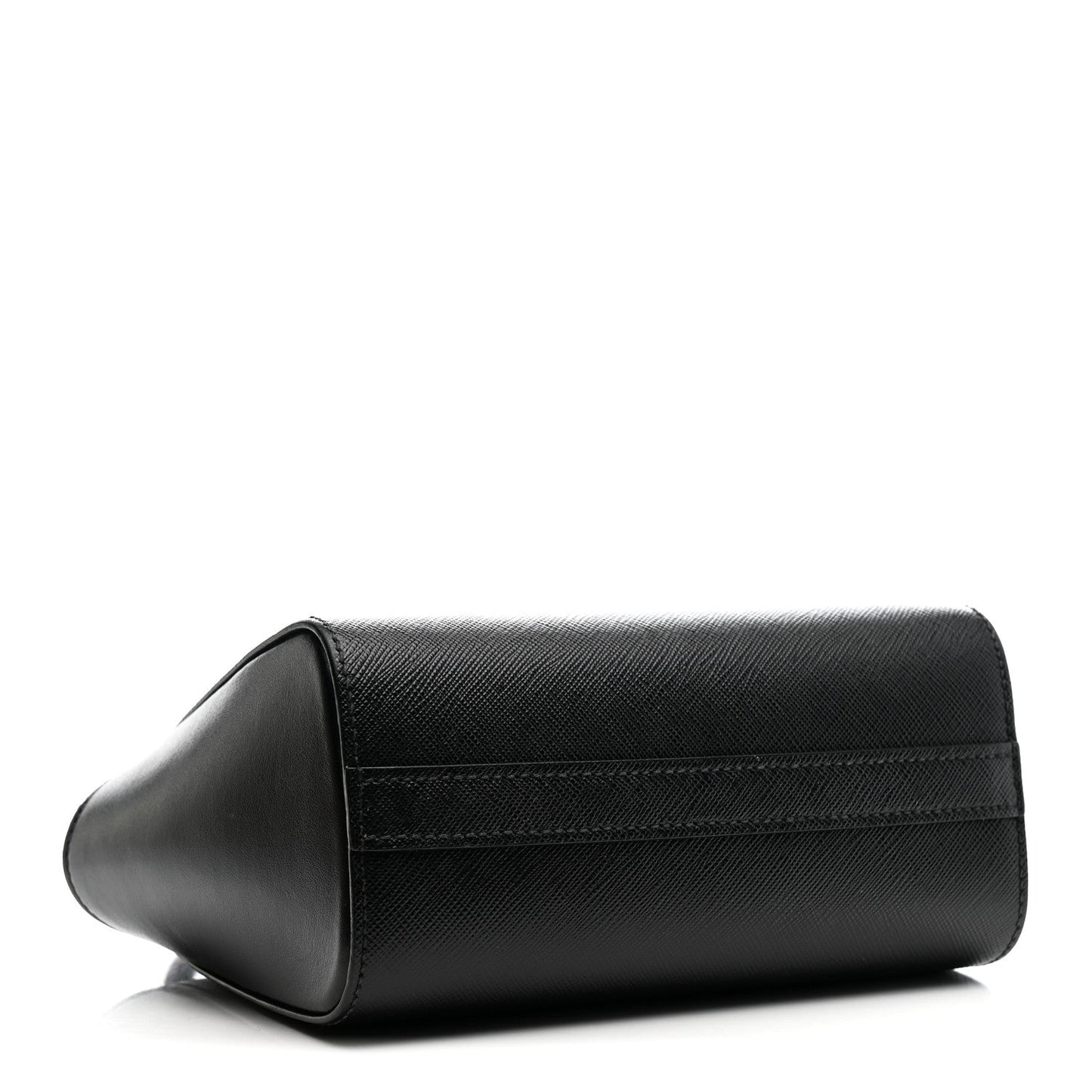 Saffiano Soft Calfskin Mini Zippered Crossbody Tote Black