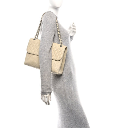 Calfskin Quilted In the Business Flap Bag Light Beige
