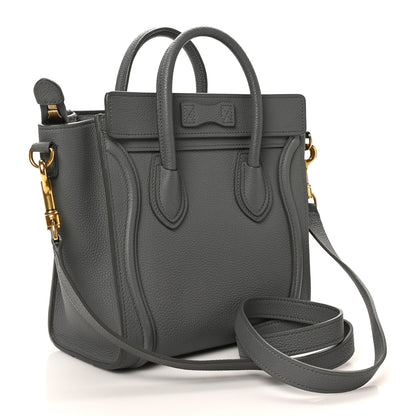 Drummed Calfskin Nano Luggage Kohl
