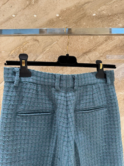 CC 25B Peacock Green Tweed Vest Pants