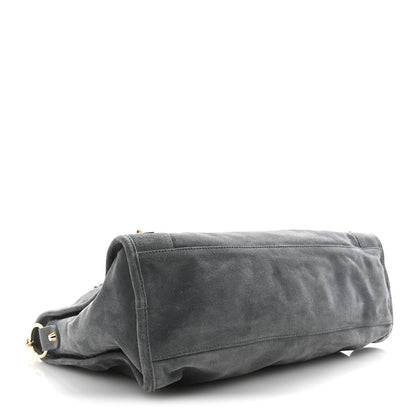 Suede Gold Metallic Edge Hardware City Gris Plomb