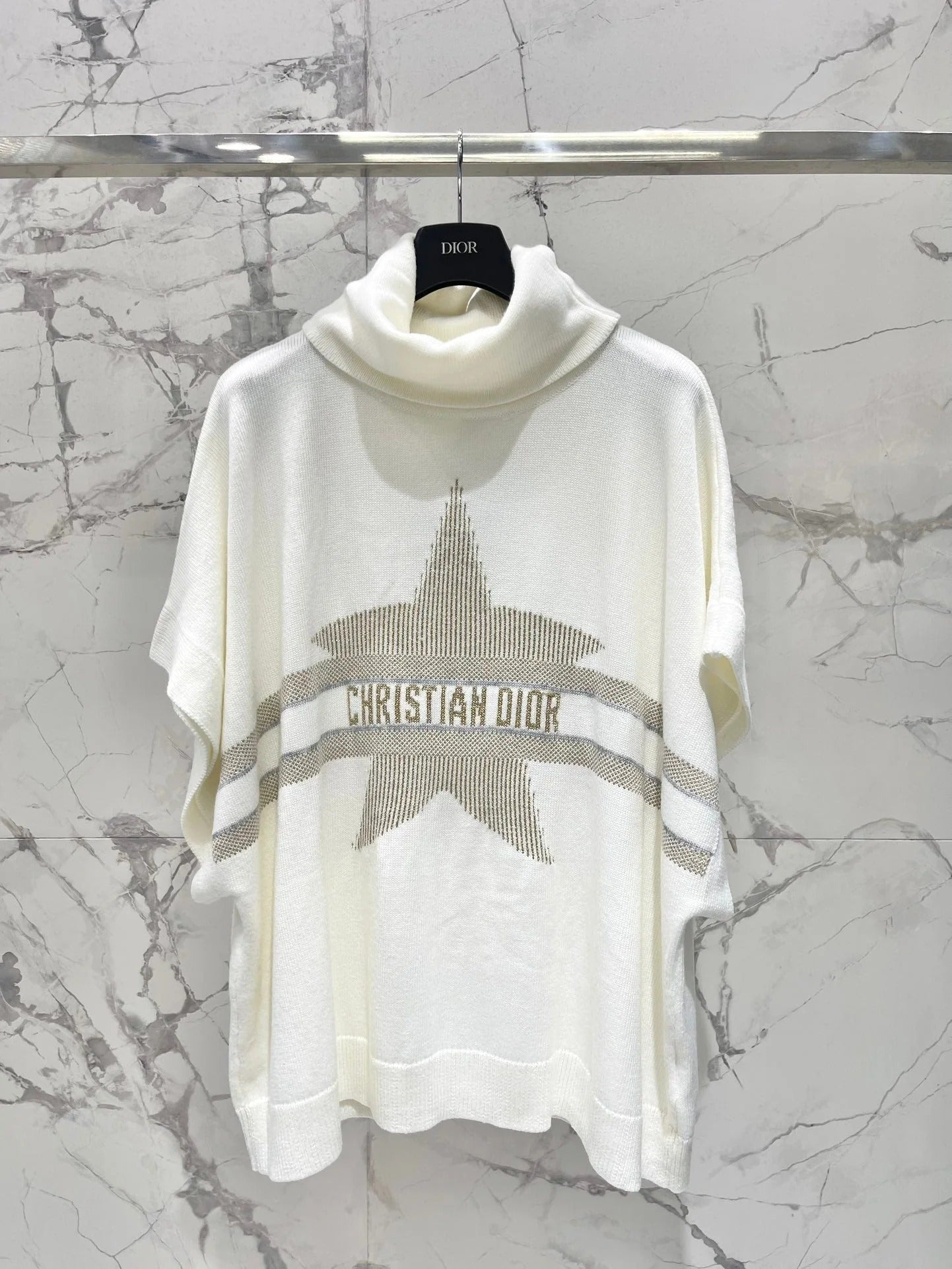 DIOR 25S TURTLENECK PONCHO SWEATER STYLE 383