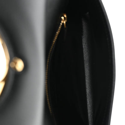 Roxy Calfskin Blondie Chain Shoulder Flap Bag Black