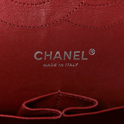 Caviar Quilted Jumbo Double Flap Dark Red