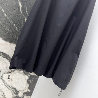 Prada 2025 Sleeveless Dress A-line Babydoll Black Polyester