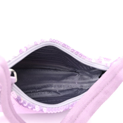 Paillettes Sequin Mini Re-Edition 2000 Bag Lilium Black