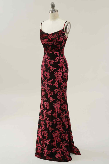 Sexy Bateau Spaghetti Straps Mermaid Prom Party Dress