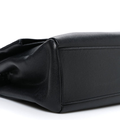 Grain De Poudre Medium West Hollywood Monogram Fold-Over Bag Black