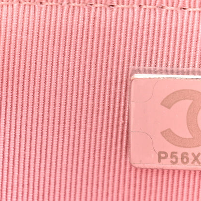 Iridescent Calfskin Quilted Wallet On Chain WOC Pink