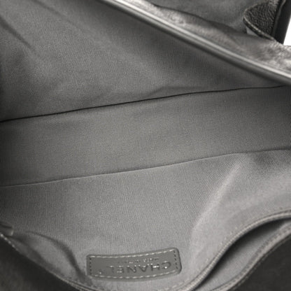 Caviar Quilted Medium French Riviera Flap Grey