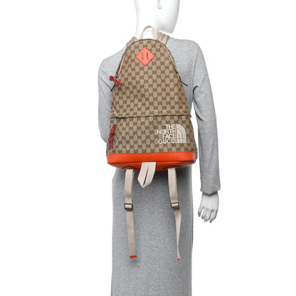 X THE NORTH FACE Monogram Textured Dollar Calfskin Embroidered Beige Ebony Mystic White Deep Orange