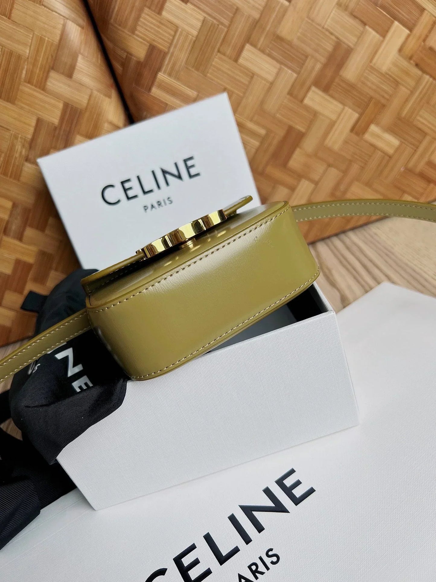Celine Mini Triomphe Light Green Bag - 11x8x4cm