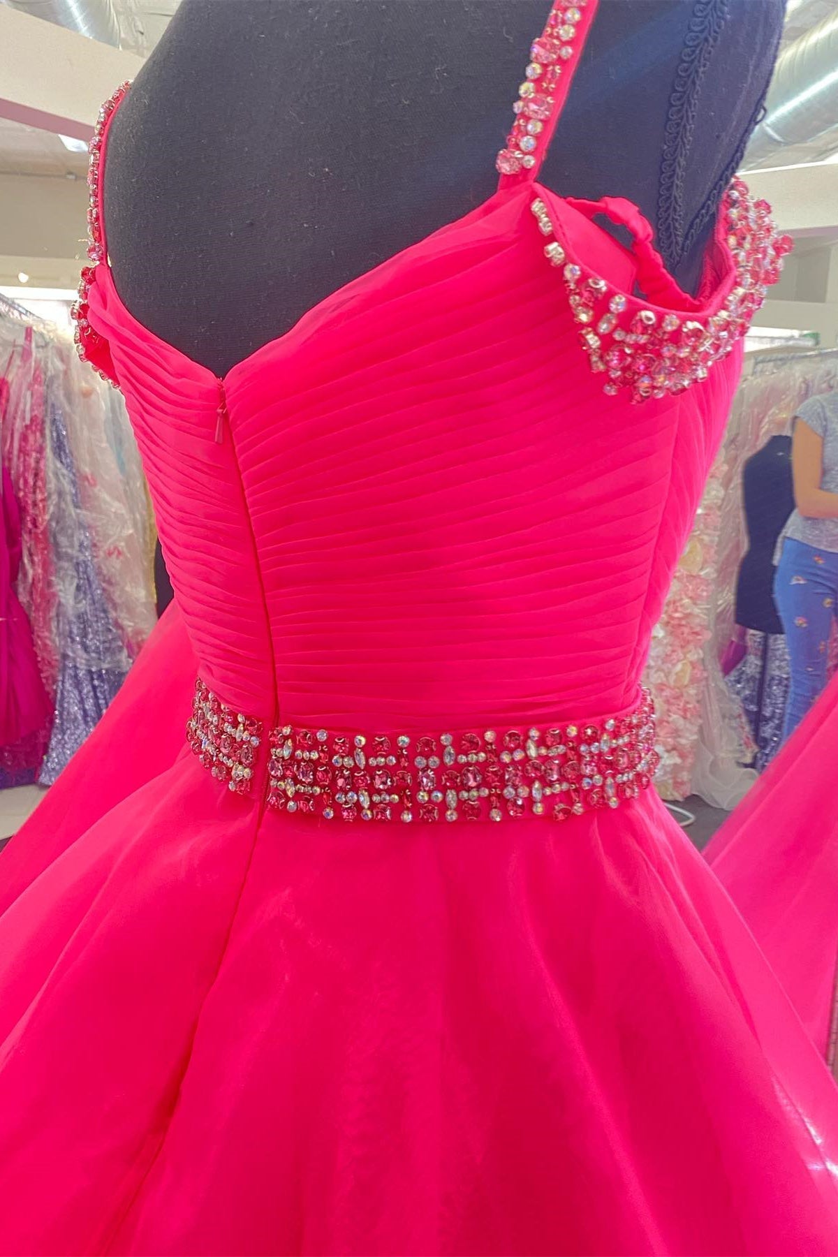 White Off-the-Shoulder Beaded A-line Tulle Long Prom Dress
