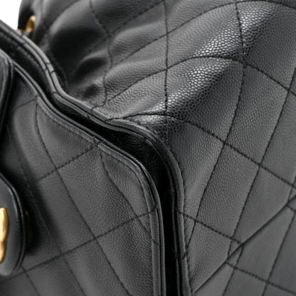 Caviar Quilted Small Chanel 25 Handbag Black