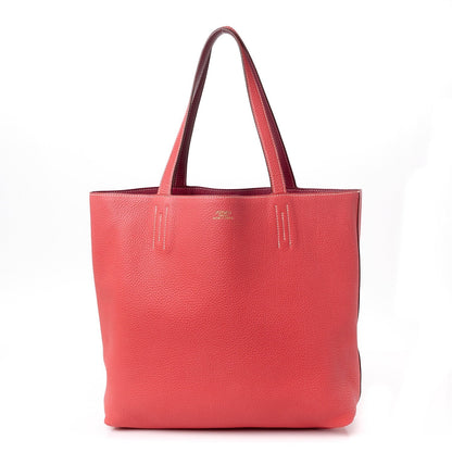 Taurillon Clemence Double Sens 36 Reversible Tote Rubis Bougainvillea