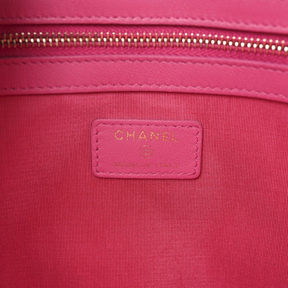 Tweed PVC Lambskin Wristlet Pouch Pink