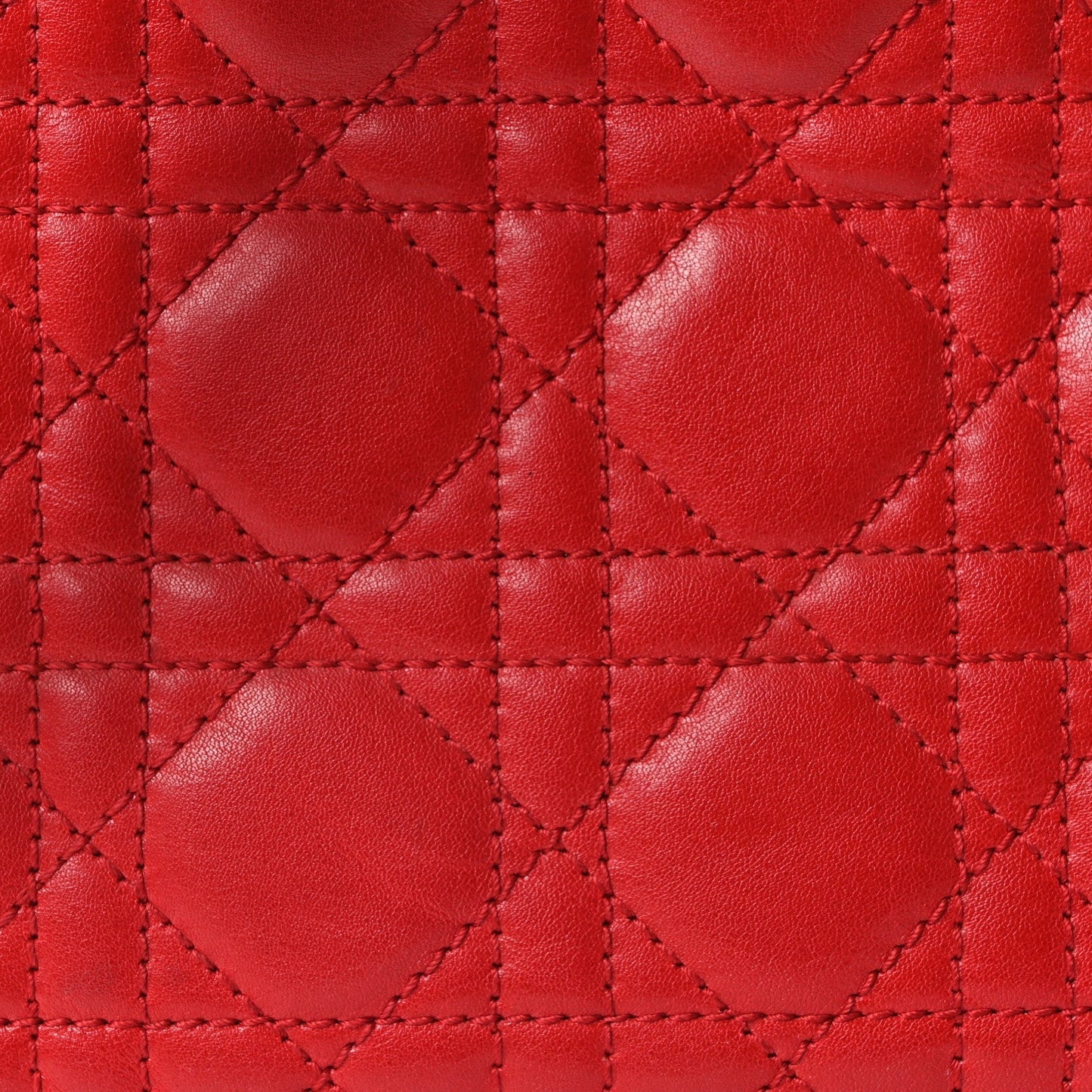Lambskin Cannage Medium Lady Dior Red