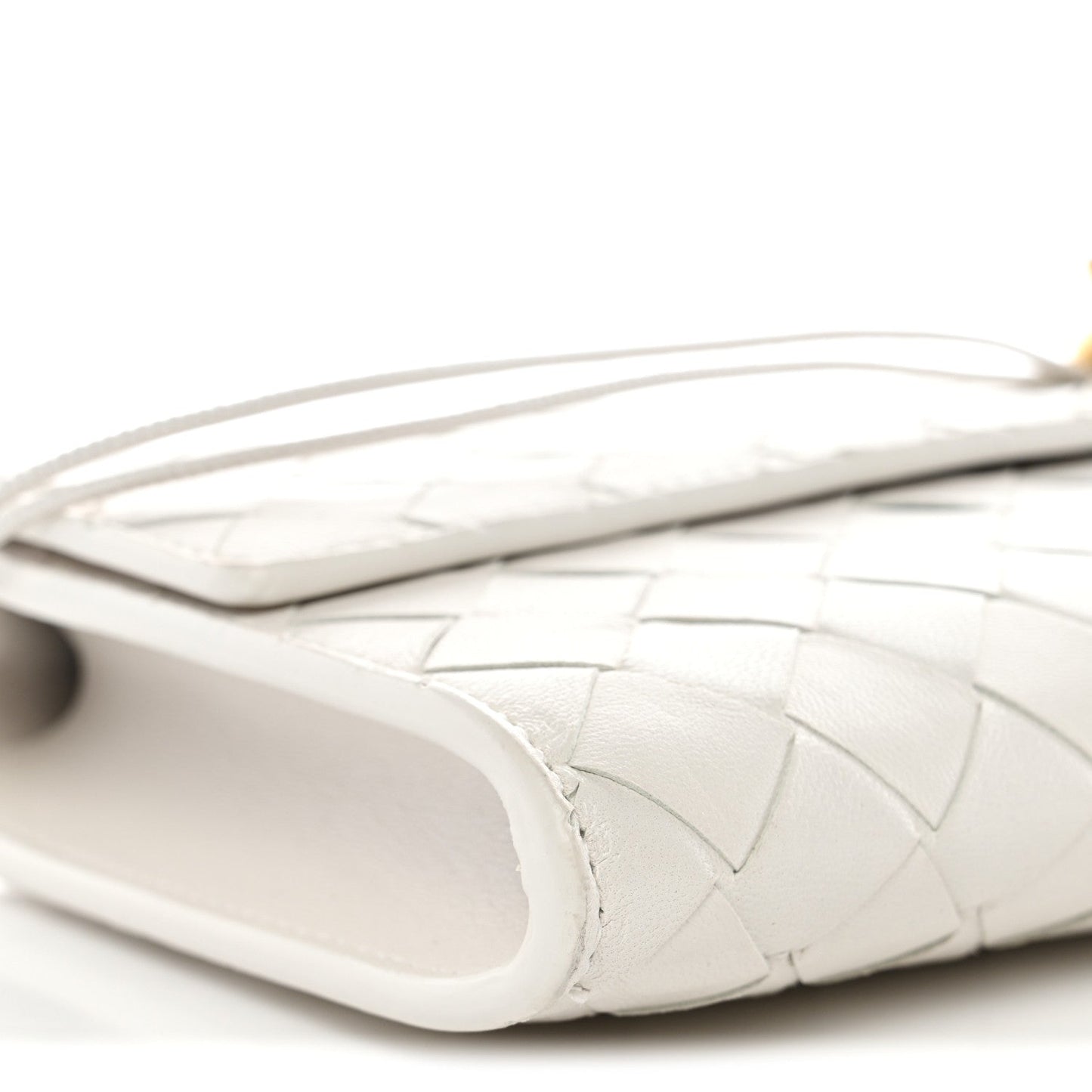 Nappa Intrecciato Long Andiamo Top Handle Clutch White