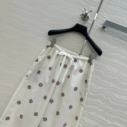 MIUMIU STRAIGHT-LEG CROPPED PANTS WITH ELASTIC WAISTBAND 261440