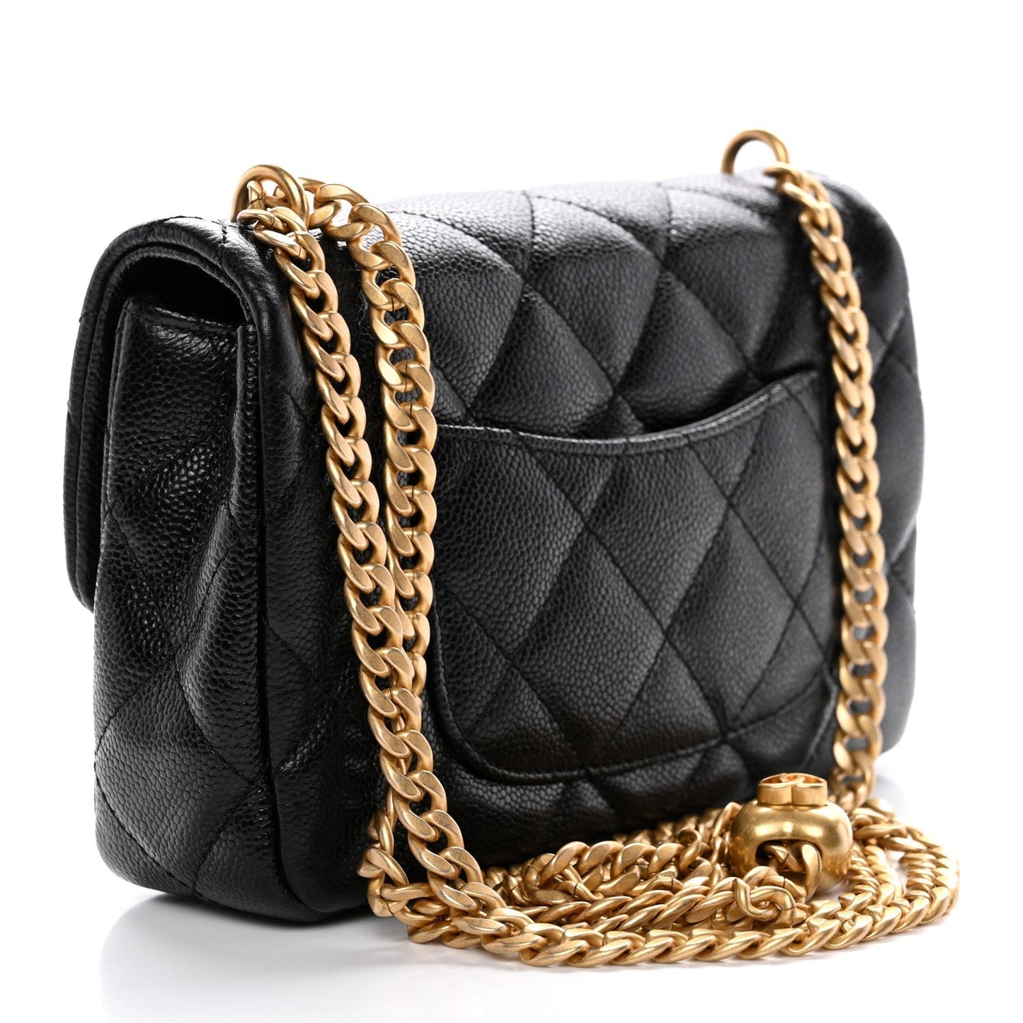 Caviar Quilted Mini Sweetheart Rectangular Flap Black