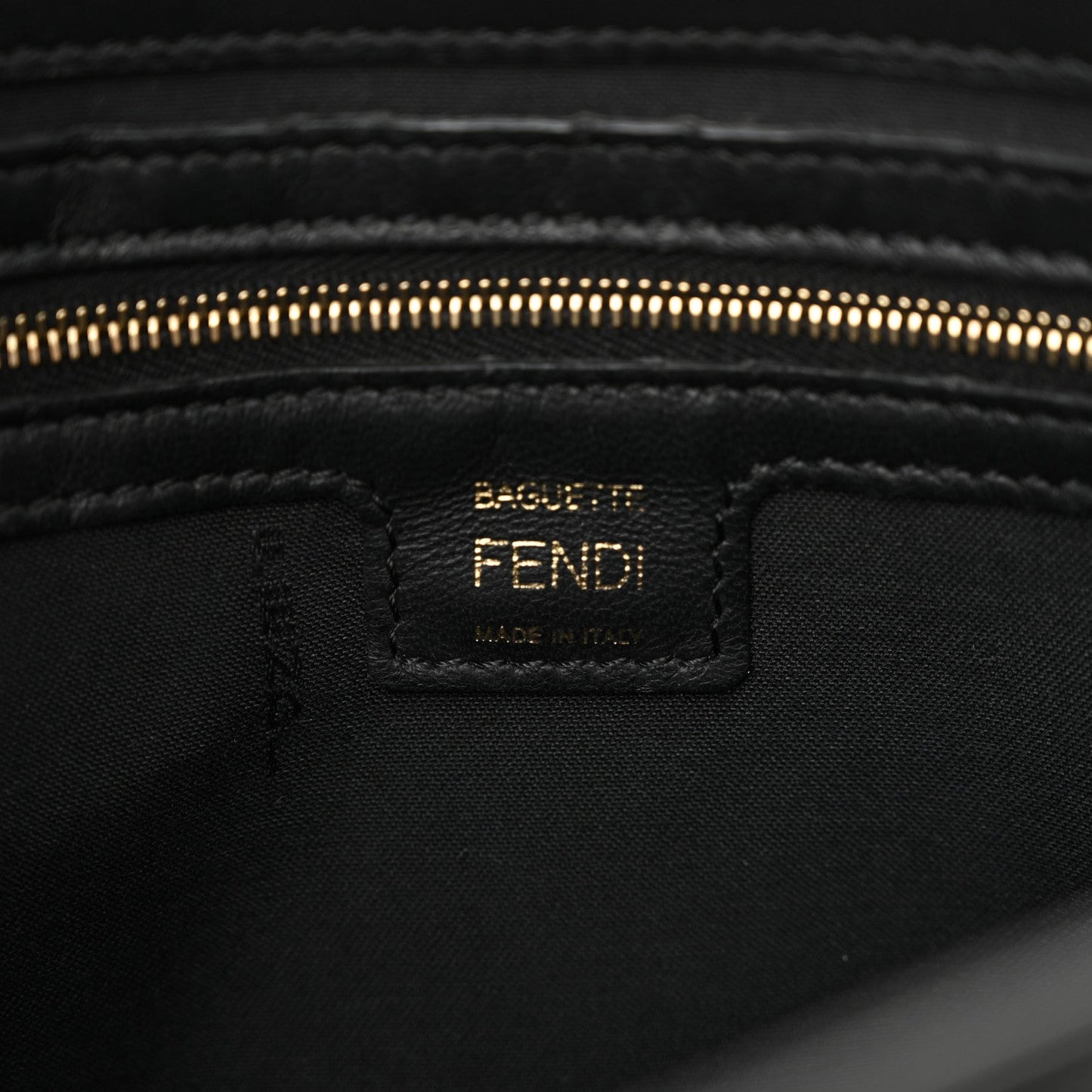 Nappa FF 1974 Embossed Large Baguette Black