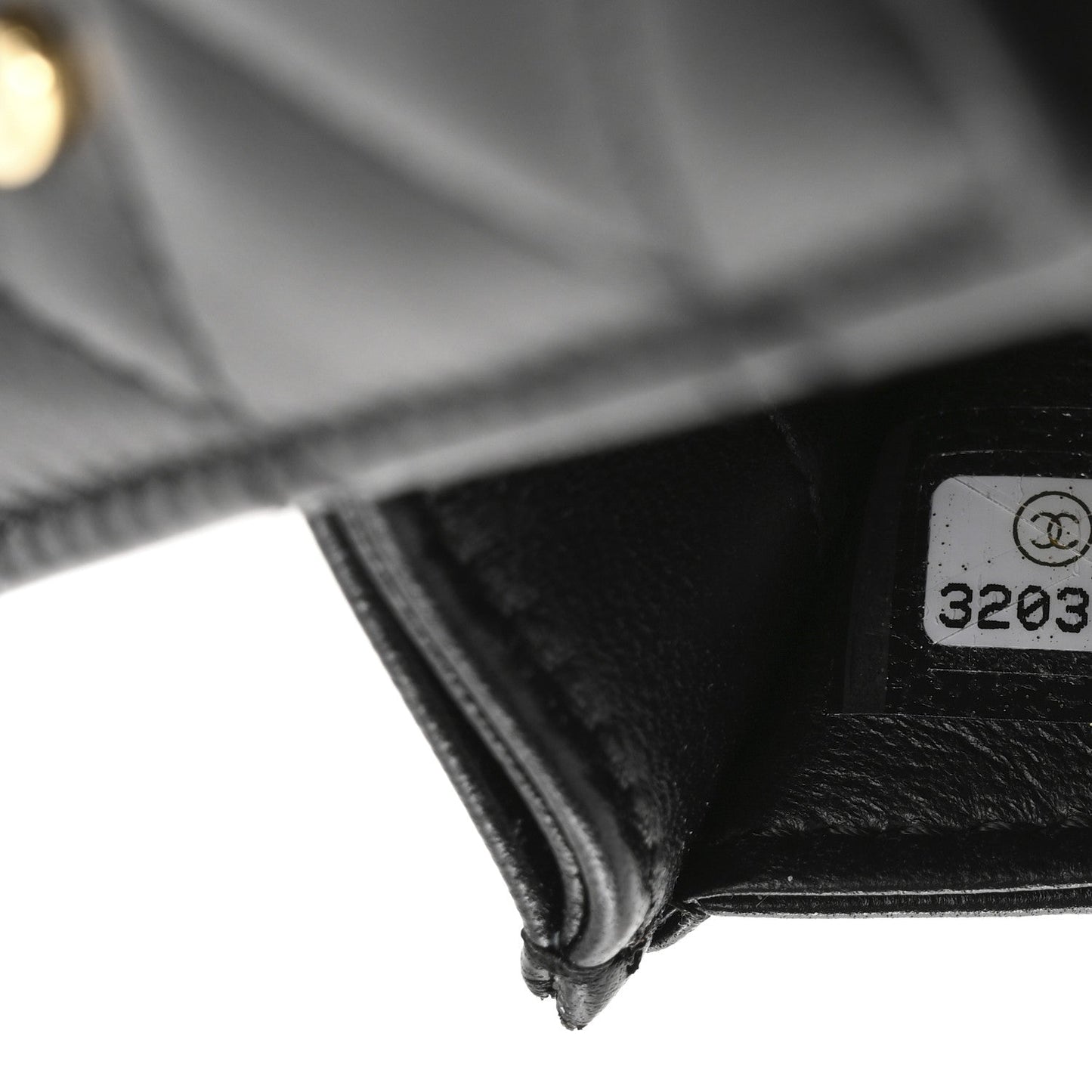 Lambskin Quilted Flap Card Holder With Cuff Black