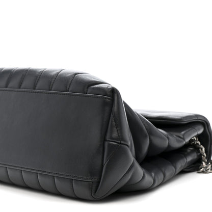 Calfskin Y Quilted Monogram Medium Loulou Chain Satchel Storm