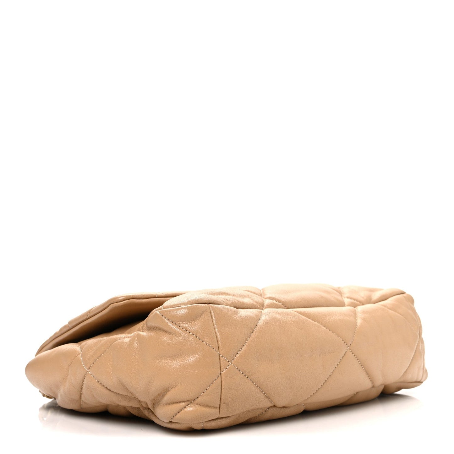Lambskin Quilted Large Chanel 19 Flap Dark Beige