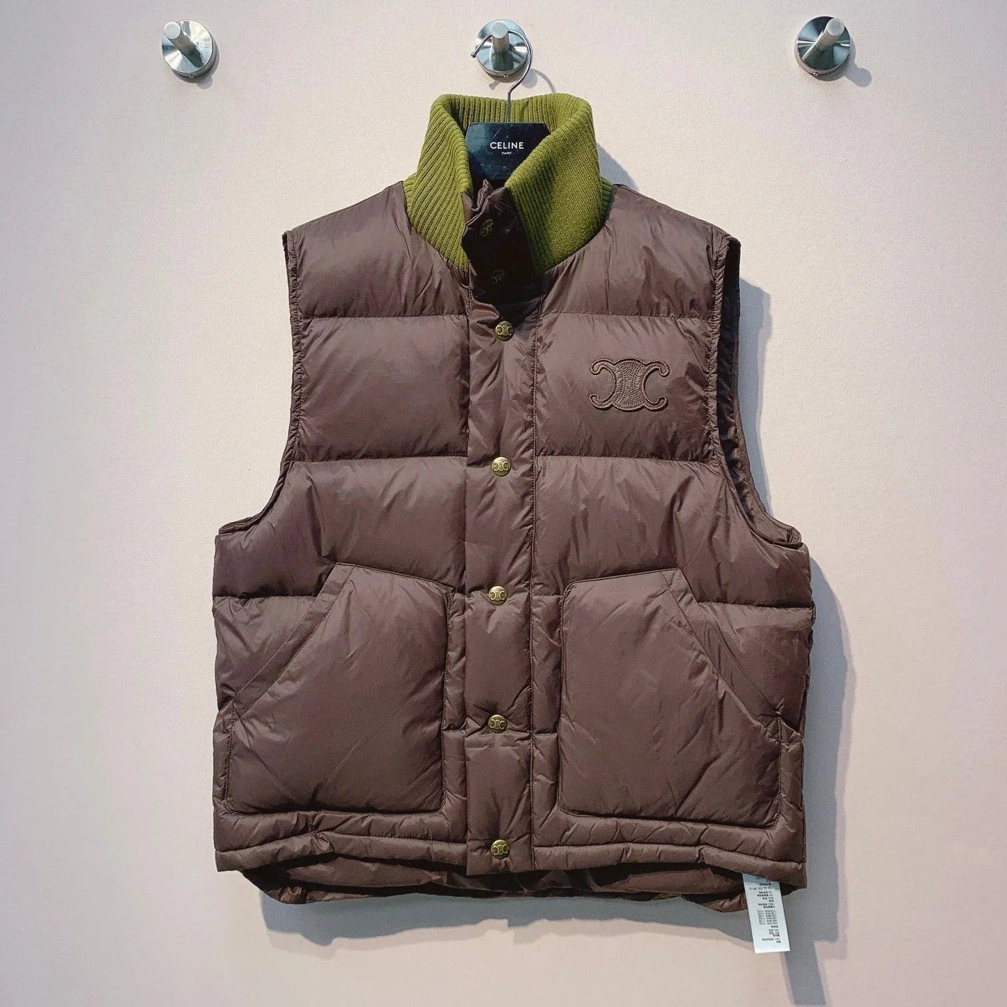 CELINE 25S UFFER VEST WITH KNIT COLLAR 0043