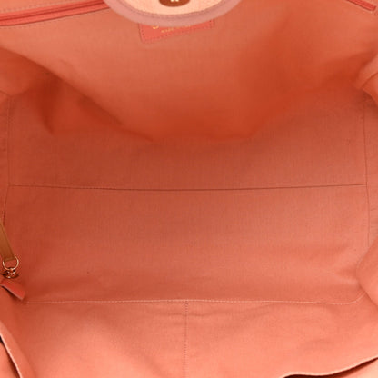 Mixed Fibers Calfskin Striped Medium Deauville Tote Light Pink