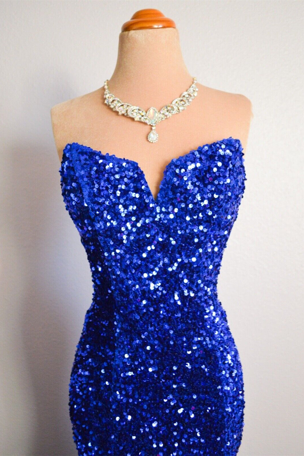 Strapless Empire Mermaid Fully Sequin Prom Party Dress