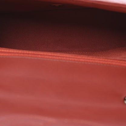 Calfskin Chevron Quilted Small Statement Flap Red