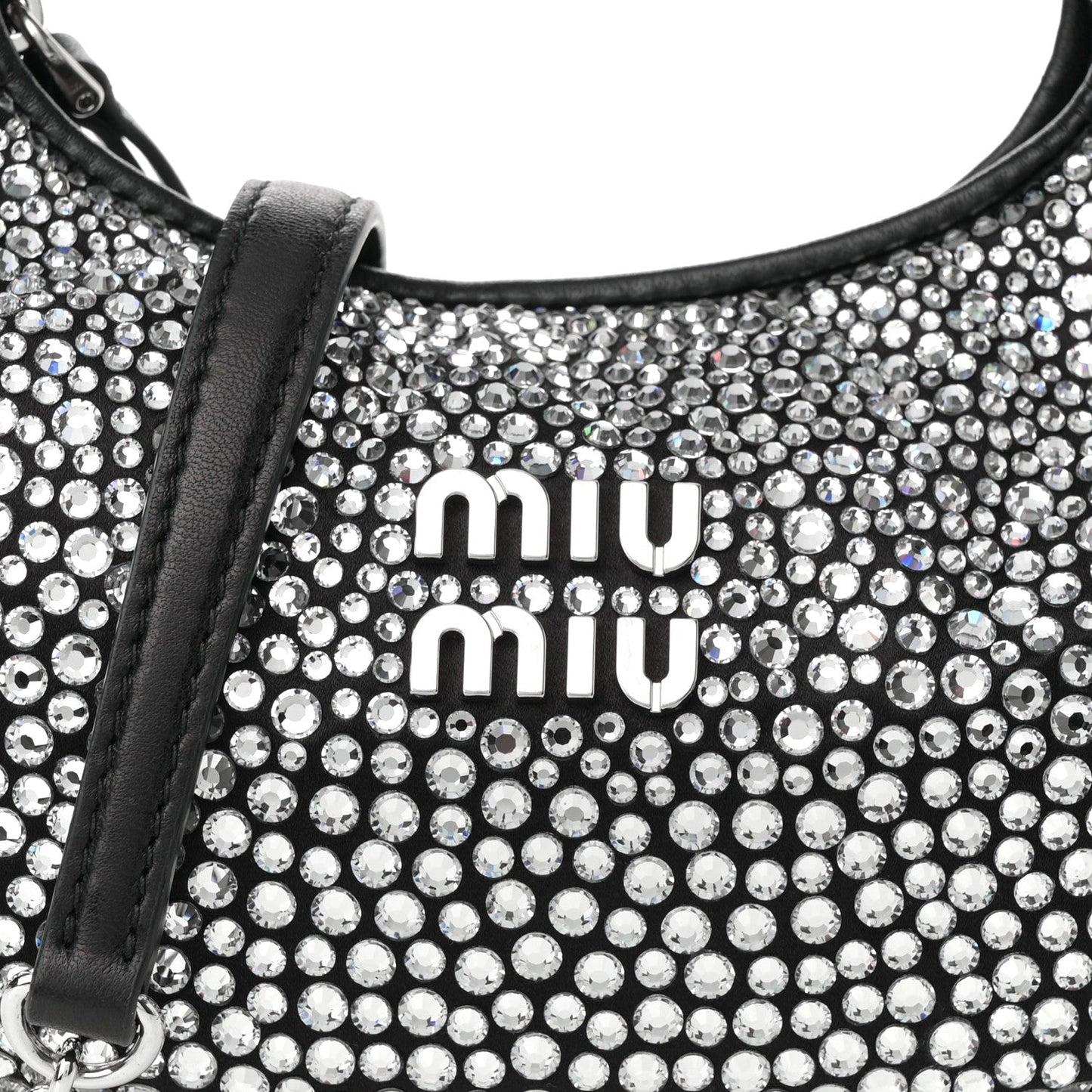 Crystal Silk Starlight Mini Wander Hobo Black