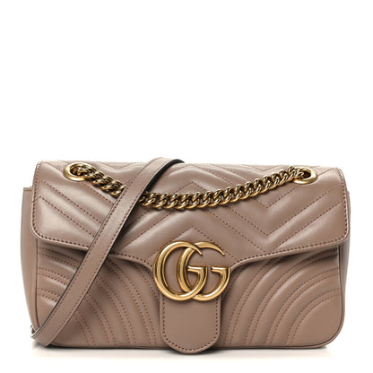 Calfskin Matelasse Small GG Marmont Shoulder Bag Porcelain Rose