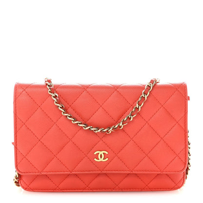 Caviar Quilted Wallet On Chain WOC Red