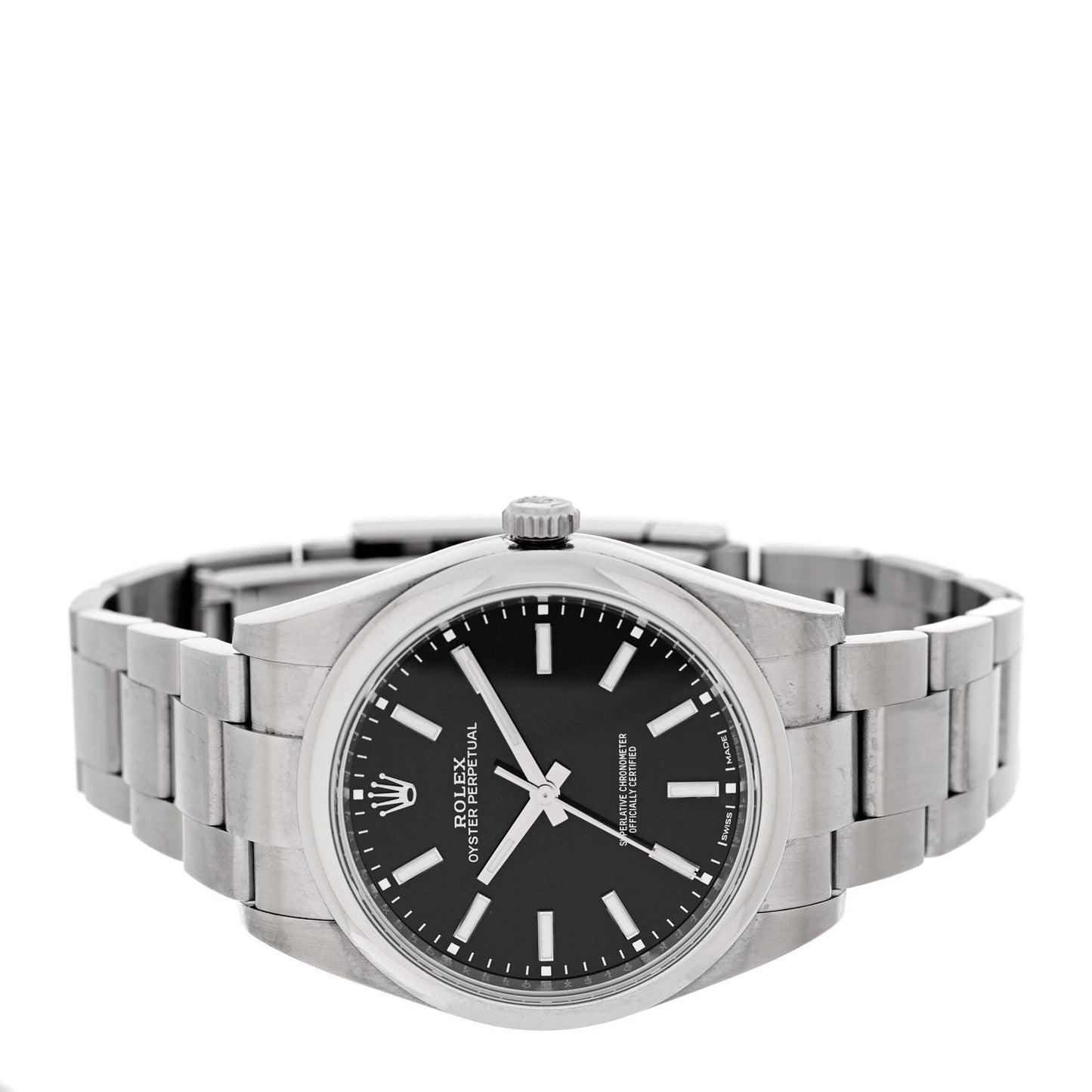 Stainless Steel 39mm Oyster Perpetual Watch Black 114300