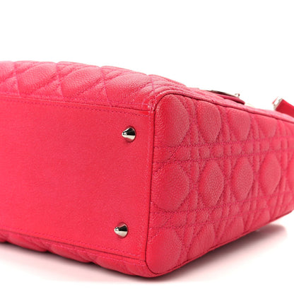 Grained Calfskin Cannage Medium Lady Dior Pink