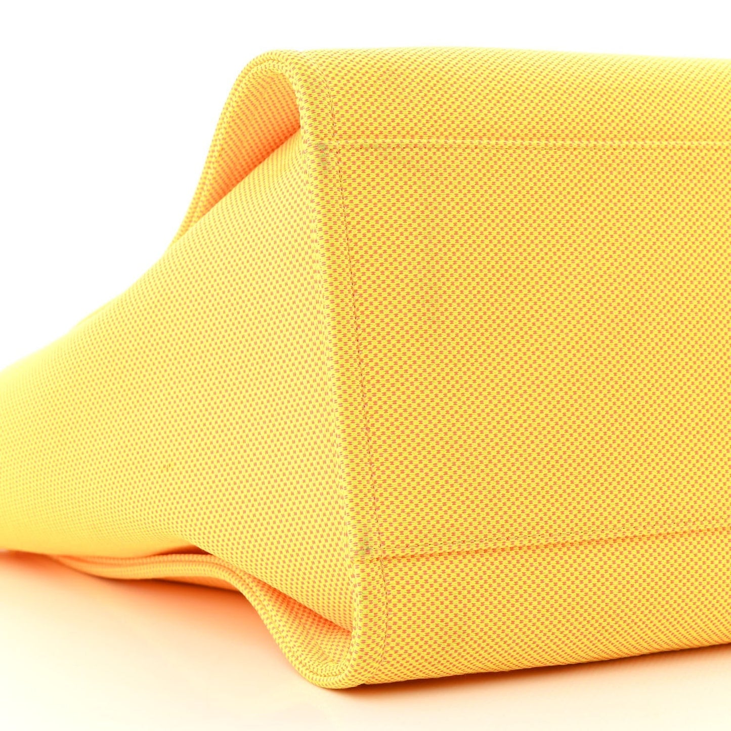 Mixed Fibers Calfskin Deauville Medium Tote Yellow Orange