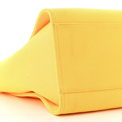Mixed Fibers Calfskin Deauville Medium Tote Yellow Orange