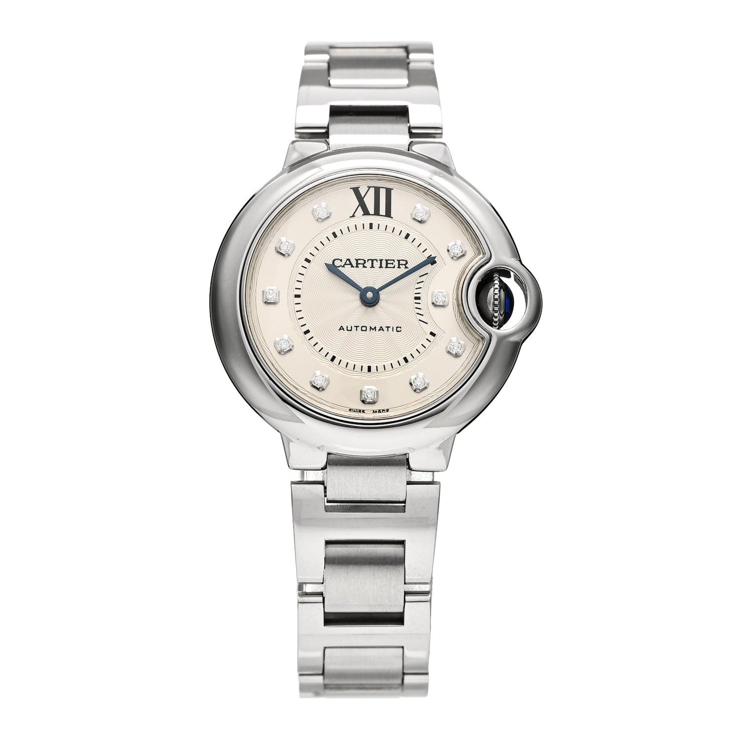 Stainless Steel Diamond 33mm Ballon Bleu De Cartier Automatic Watch